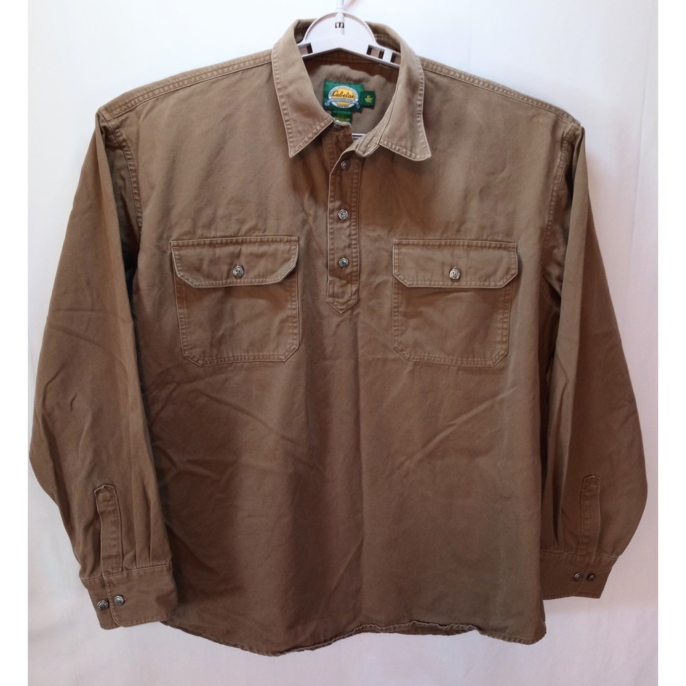 Cabela's Outdoor Gear 4 Metal Button Men's Long Sleeve Utility Shirt, XLT, Brown